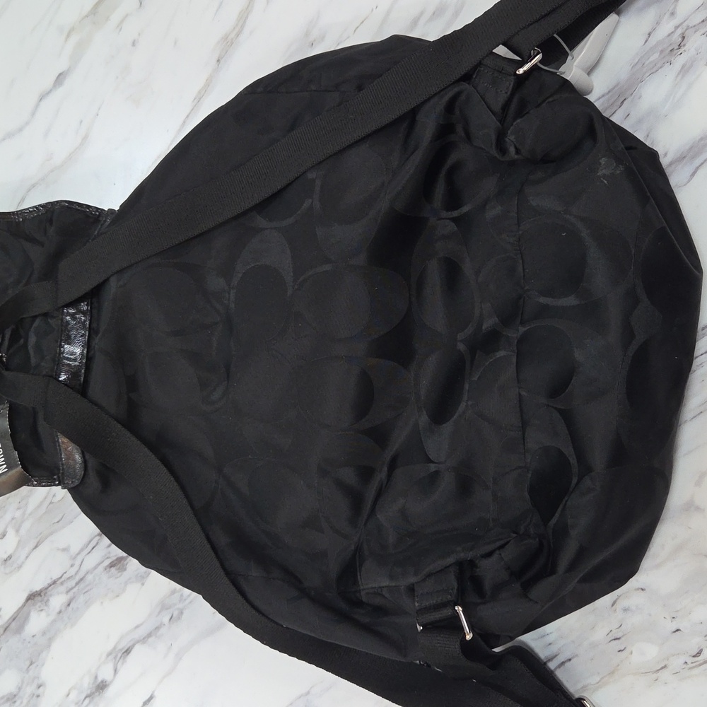 Coach Black Backpack With Logo Pattern - image 8
